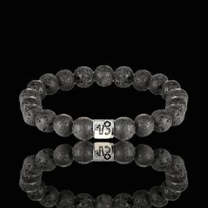 7.25inch Black Lava Capricorn Bracelet